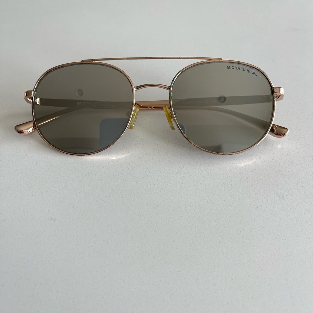 Michael Kors Rose Gold Aviator Sunglasses